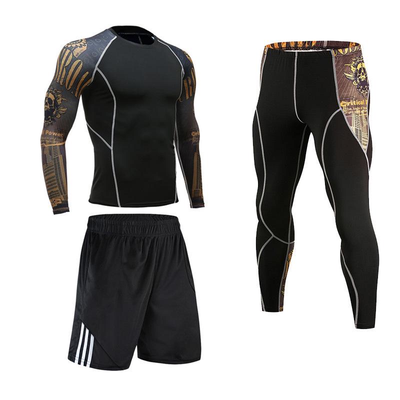 Men's Quick-Dry Sports Set: Long Sleeve Tights & Basketball Training Suit