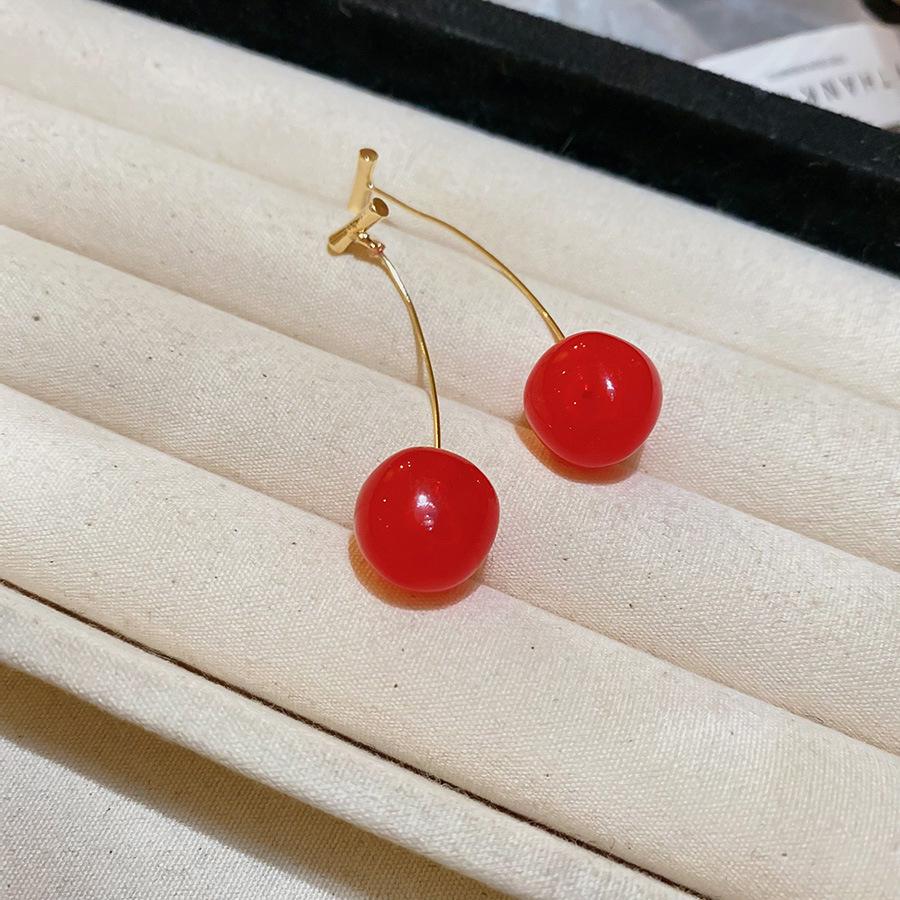 Sterling Silver Needle Earrings: Summer Sweet Strawberry, Cherry & Grape - Cute, Fresh, Versatile Ear Accessories