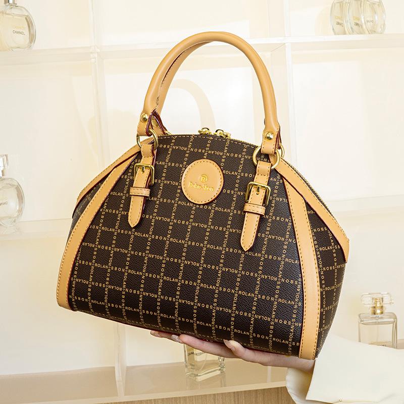 Luxury Women's Bag, Multi-layer Crossbody Bag, Genuine Leather Handbag, Vintage Niche Shell Shoulder Bag, Fashionable High-end Pillow Bag