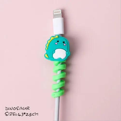 4PCS Cute Bite Cartoon Animal Cable Protector - Mini Cord Wire Cover Charging Cable Winder Set
