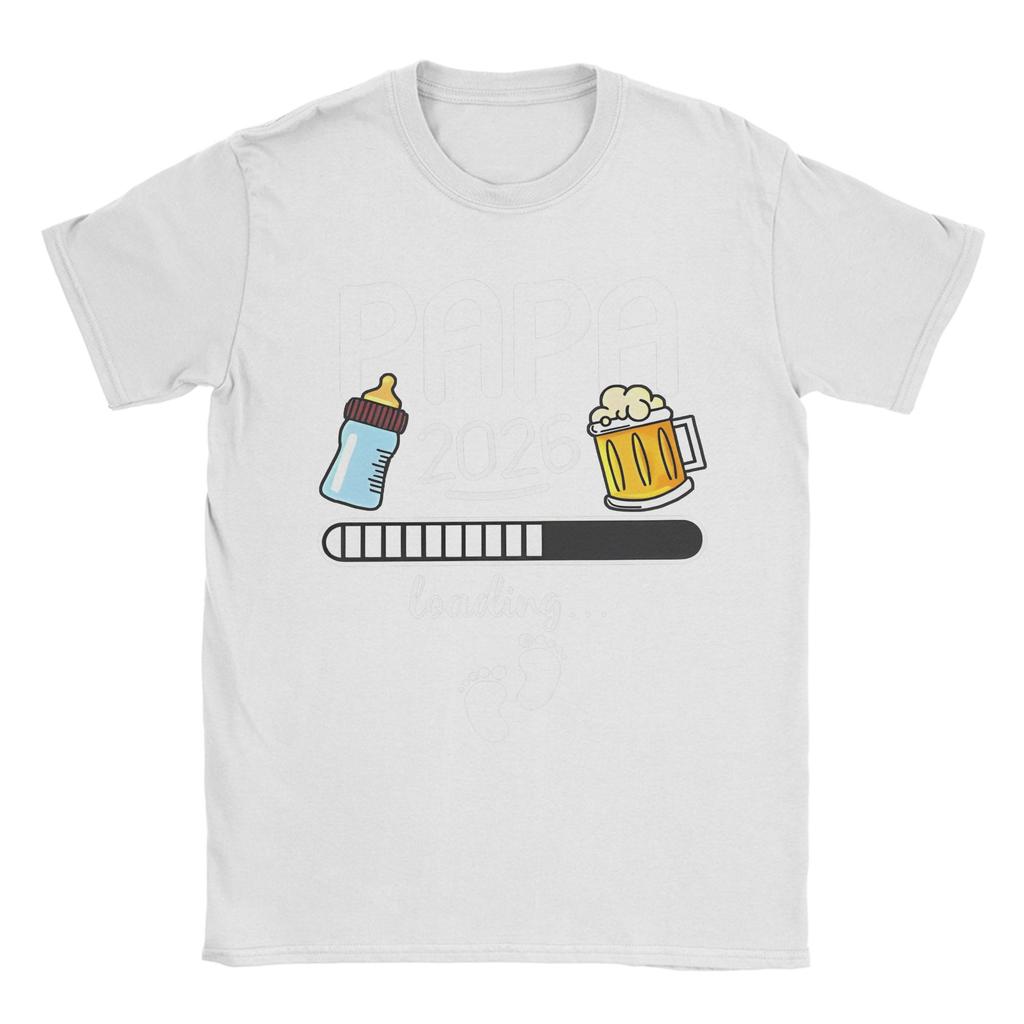 Papa 2026 Men T Shirt Future Dad French Texts Beer Lovers Father's Day Crazy Tee Shirt Short Sleeve T-Shirt Cotton Unique Clothe