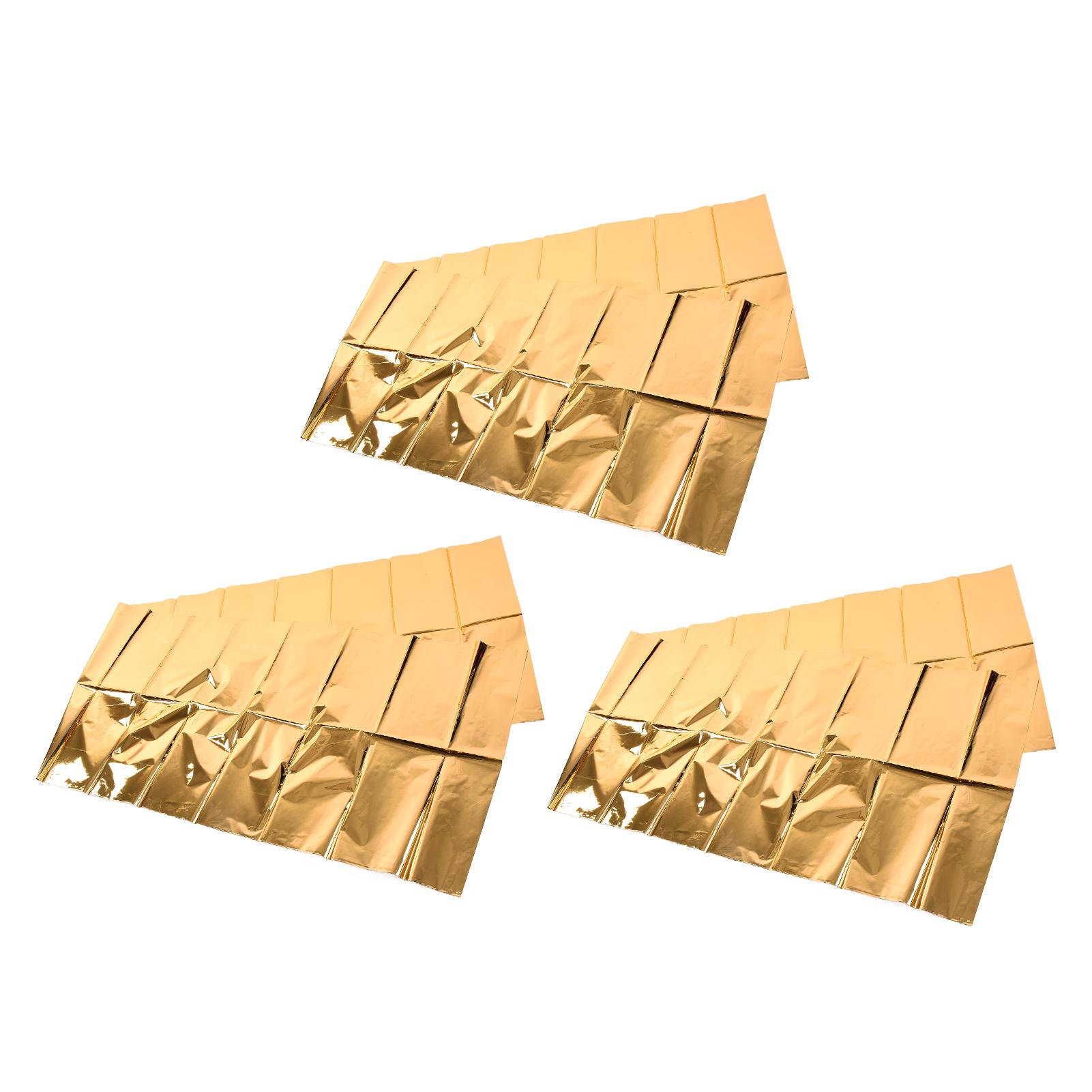

3Pcs Decorative Tablecloths Aluminum Foil Shiny Tablecover Table Decoration Accessories Gold