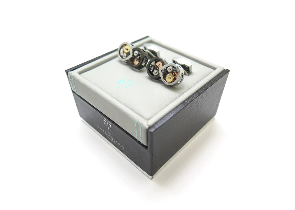 TATEOSSIAN Mechanical Infinity Gear Cuffs Cufflinks (Palladium & Gunmetal)