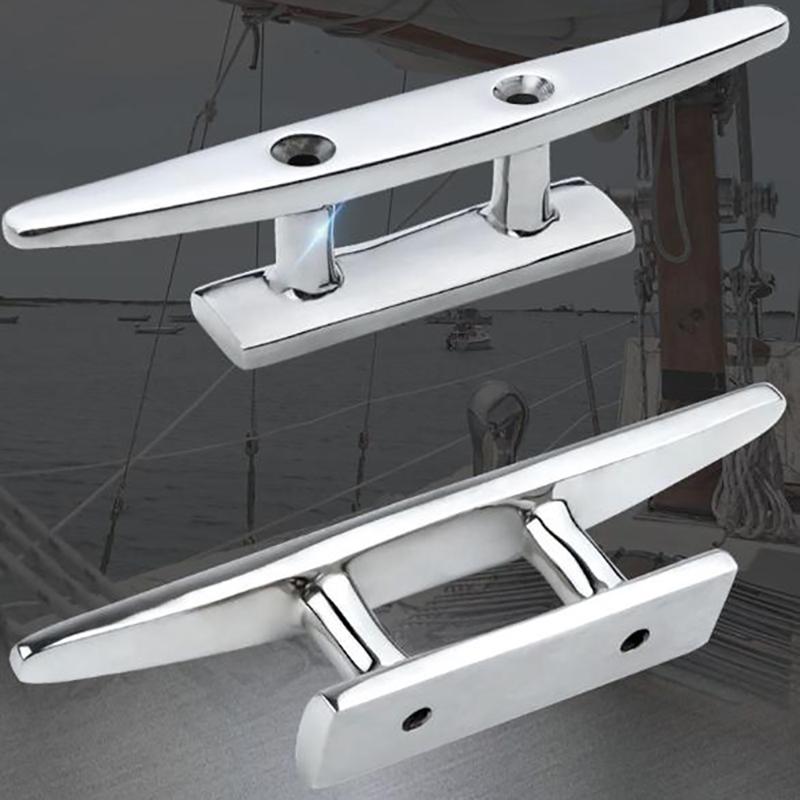 316 Stainless Steel Combo Mooring Cleat 1Pc 4 5 6 Inch 2 Hole Polished for Marine Boat Deck Use