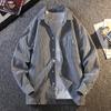 Camicia a Maniche Lunghe da Uomo Camicia Casual Larga Coreana Cappotto da Uomo
