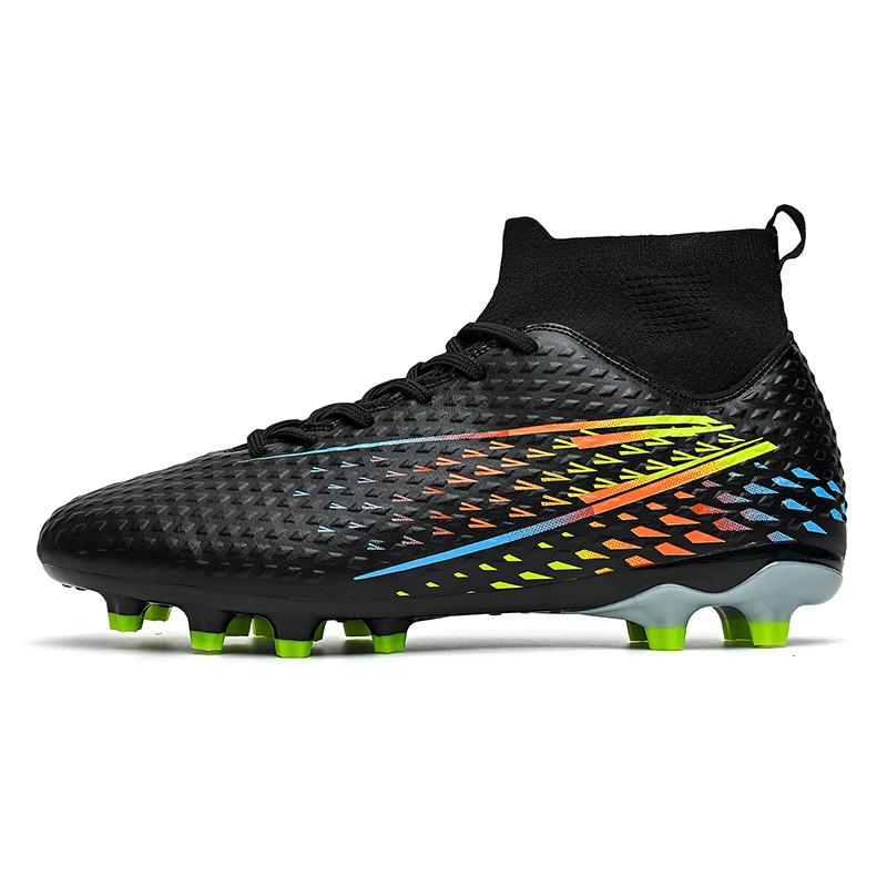 

Green High Top Mens Football Shoes Outdoor Man Society Soccer Cleats Non-slip Trainers Soccer Field Boots Men chuteira de futsal 35