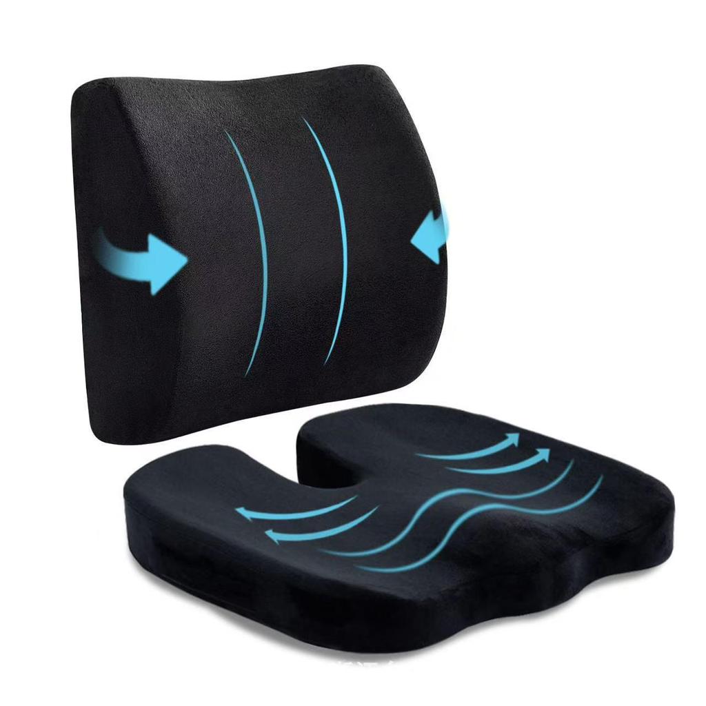 Dual-Season Memory Foam Chair Cushion for Long Sitting