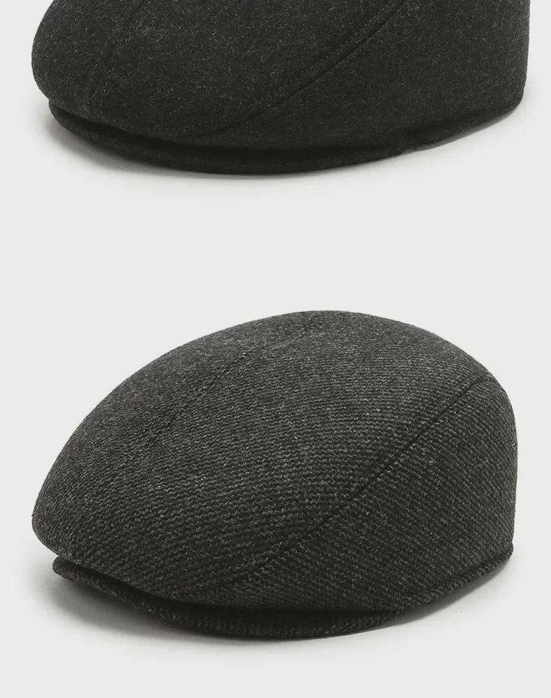Men's Thickened Duckbill Cap - Autumn/Winter Cotton Hat for Middle-Aged and Elderly
