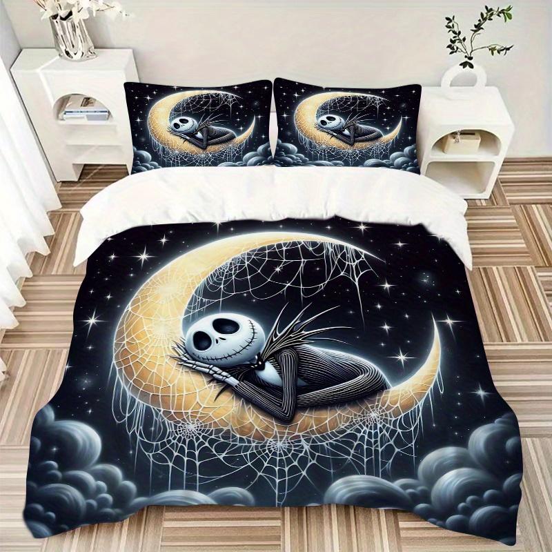 3pcs Moon Jack Printed Quilt Set Soft and Comfortable Quilt Cover for Bedroom, Guest Room Bedding Set B069