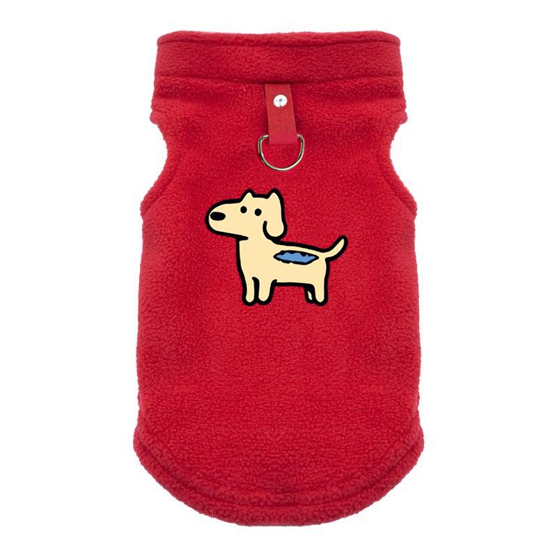 

Мультяшный принт собаки Зимняя одежда для домашних питомцев Флисовый теплый жилет для собак Пальто для французского бульдога Щенок Для маленьких собак Чихуахуа Мопс Одежда XL красный