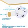 White Double-Sided Round Plastic Clothing Size Dividers with Printed Design for Closet Organization