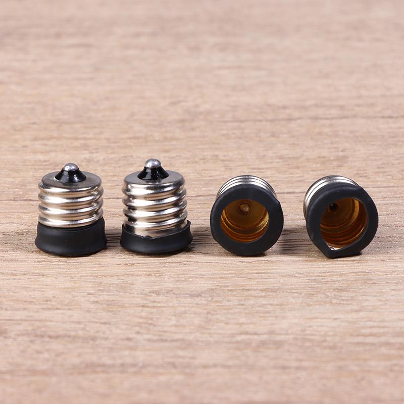 2pcs Metal E17 To E12/ E14 Lamp Holder Led Light Base Converter Screw Bulb Socket Adapter LED Saving Light Halogen Lamp Head