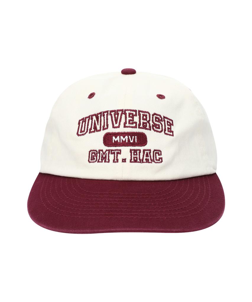 Yunibeoseugameonteu Ug Two-Tone Logo Washed Cap_Burgundy