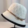 Spring and Summer Belt Buckle Bucket Hat Women's Fashion Sunshade Temperament Pot Hat Twist Pattern Breathable Travel Sun Hat