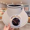 Dual Use Hollow Top Cooling Fan Hat, Oversized Brim Candy Color Sun Hat, Windy Outdoor Travel Visor Cap for Men Women