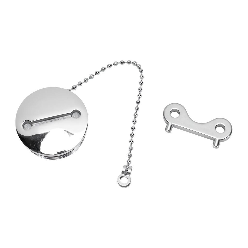 Boat Fuel Tank Cap 1.5 Inch 38mm Marine Fuel Cover with Chain and Key Stainless Steel Deck Fill Filler Cap for Yachts