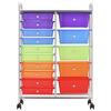 VidaXL Chariot rangement mobile à 15 tiroirs XXL Multicolore Plastique
