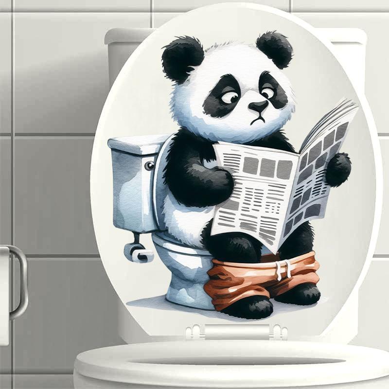 1 PC Funny Animal PVC Toilet Seat Stickers Monkey Zebra Giraffe Decals Waterproof Bathroom Wall Door Decor Creative Removable Decals