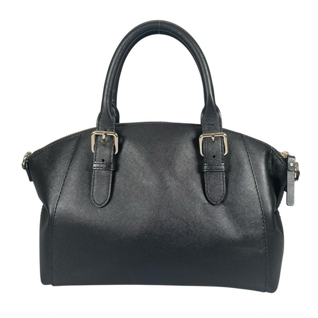 Kate Spade New York Safiano Handbag Leather Black Women Used