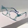 Butterfly Shaped Eyeglasses Women Fashion Hollowed Rim Blue Light Blocking Optical Frames Trendy Stylish Design Glasses