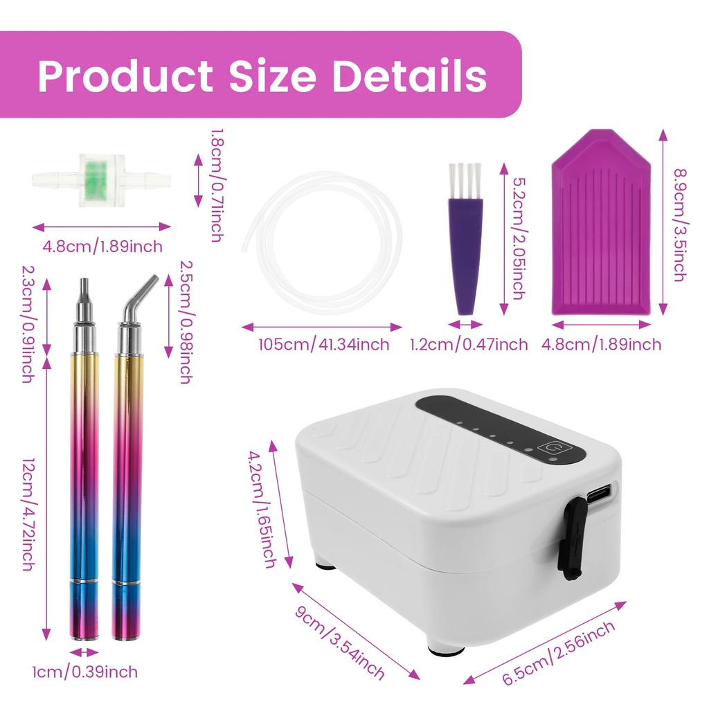 Diamond Art Craft Painting Stick Drill Pen Adjustable Suction Diamond Art Pen Set for DIY Craft Jewelry Bead Rhinestone Tool