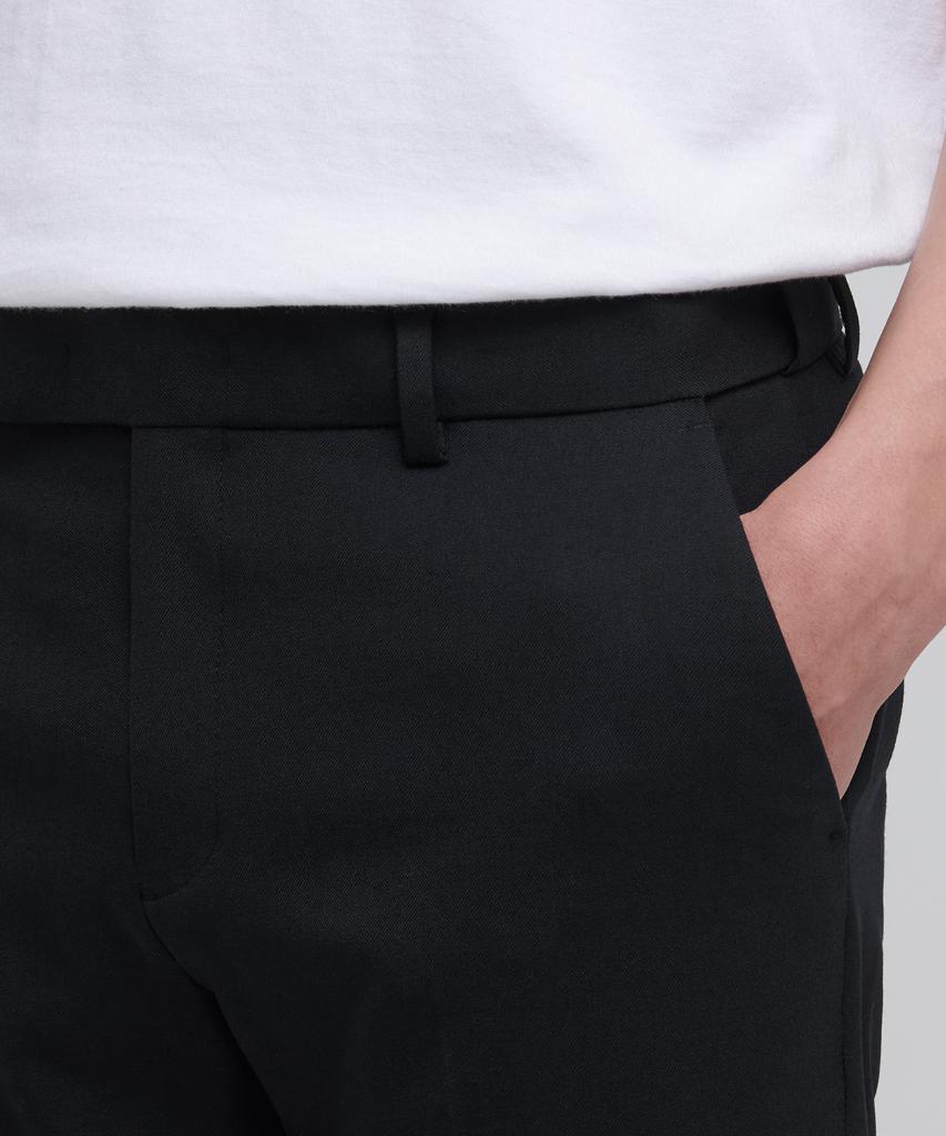 Musinsa Standard Wool Tapered Hidden Banding Crop Slacks [Black]