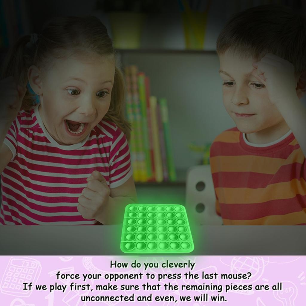 Im Dunkeln leuchtendes Push-Bubble-Sensory-Leuchtspielzeug zum Stressabbau