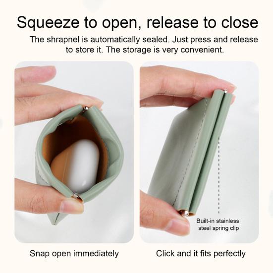 4Pcs/Set Snap Closure Pouch Waterproof Faux Leather Travel Organizer Bag Portable Self Closing Makeup Pouch for Cosmetics Lipstick Jewelry Cables