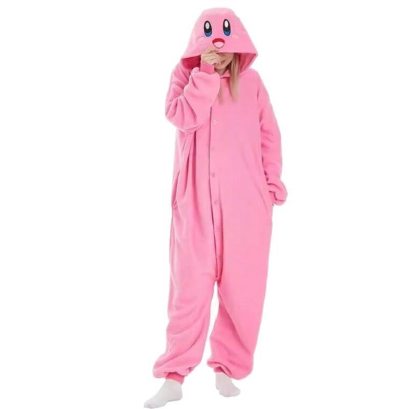 Kirby Cartoon Cuter Animal Jumpsuit Pajamas For Halloween Themed Party Dress Up