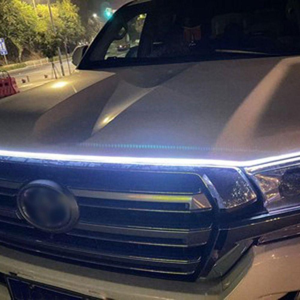 12V Dynamic Meteor Car Hood Lights Strip Flexible Car Running Light Refitting