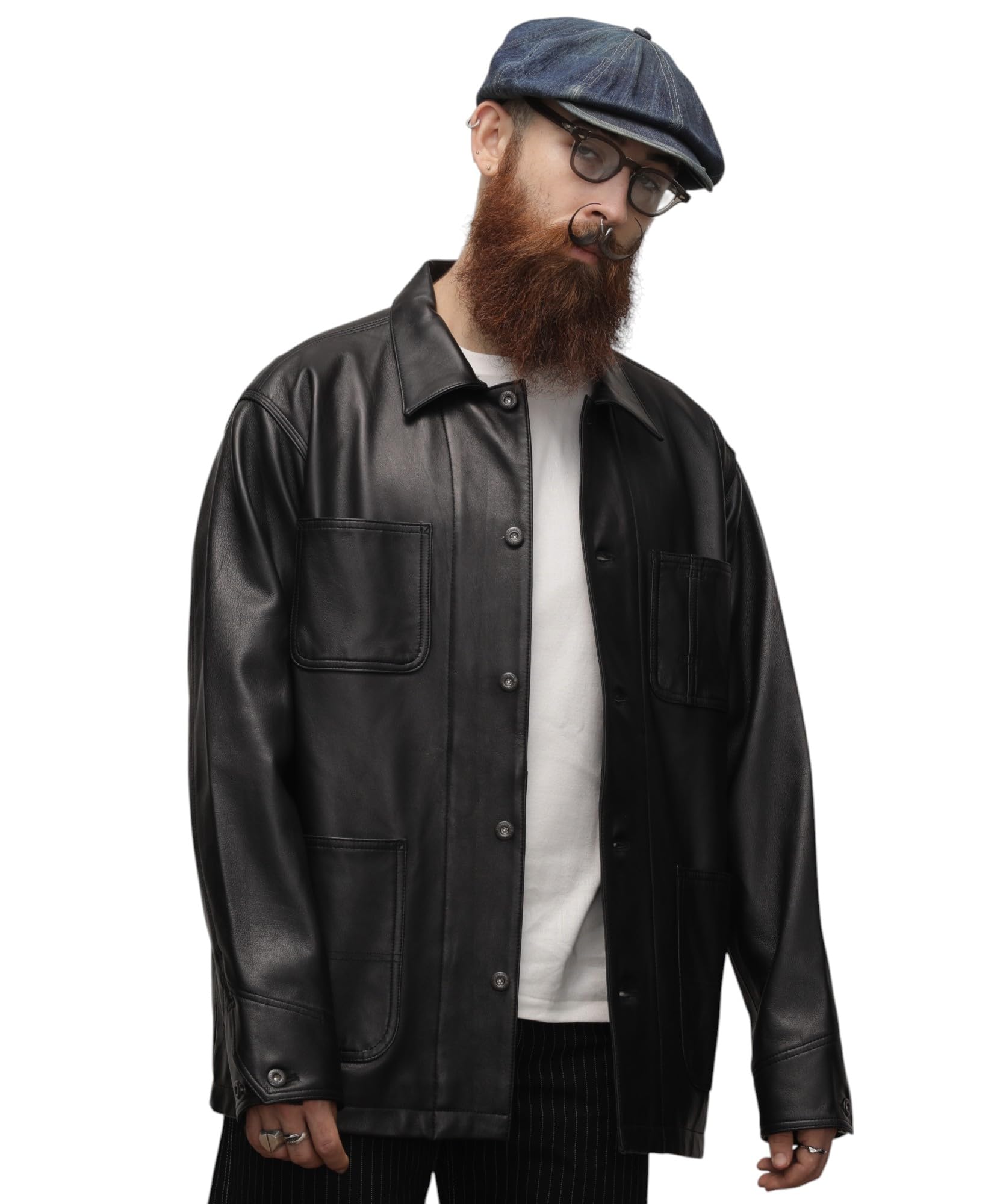 

Schott LAMB LEATHER COVERALL JACKET, Men s, Size L, 010, Black, 782-5950012