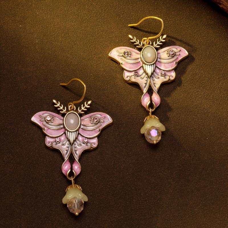 Orecchini a Farfalla Smaltati Eleganti Ispirati all'Artigianato Vintage Adatti per l'Uso Quotidiano delle Donne o Accessori per Feste