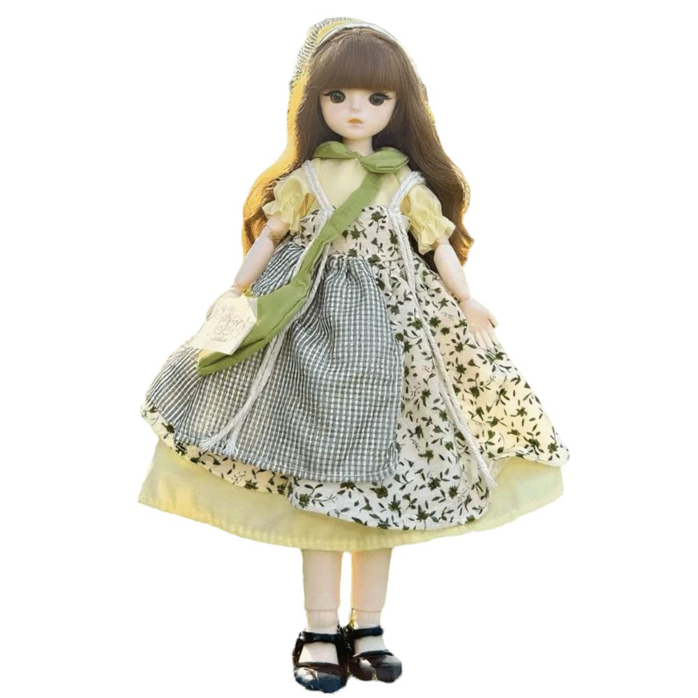 Lange Haare 30cm Bjd Puppe mit Kleidung Attraktive Augen Prinzessinnen-Make-up Kugelgelenkpuppe Geburtstagsgeschenk