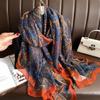 Women's Fashion Scarf Polyester Mature Style with Plant Pattern - Large Beach Shawl Wrap, Decorative Sun-Proof and Windproof