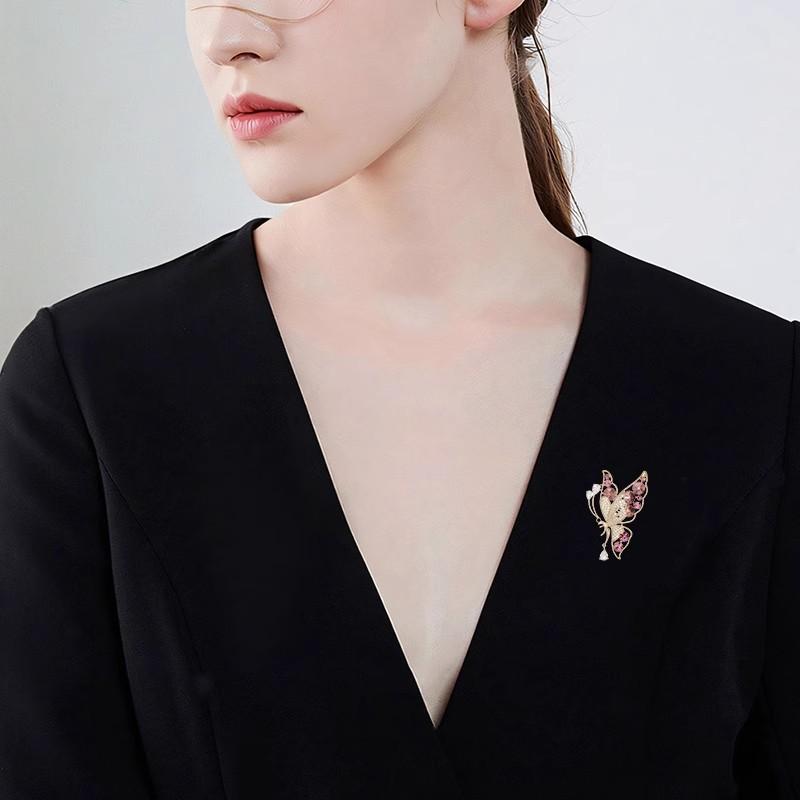 Accessories Luxury Brooch Crystal Butterfly Brooch Suit Exquisite Premium Jewelry Pin Premium Accessories