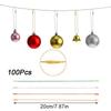 100PCS Gold Metallic Drawstring Ropes Sturdy Snap Closure Party Bullet Tip Festive Christmas DIY 20cm Xmas 20cm