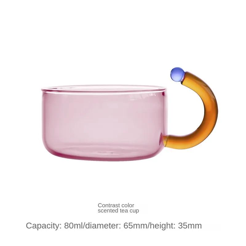 Kreativní žáruvzdorné skleněné konvičky na čaj Barevný kontrast Oddělování čaje a vody Domácí čajový servis Čajové soupravy Varná konvička Šálek na vodu