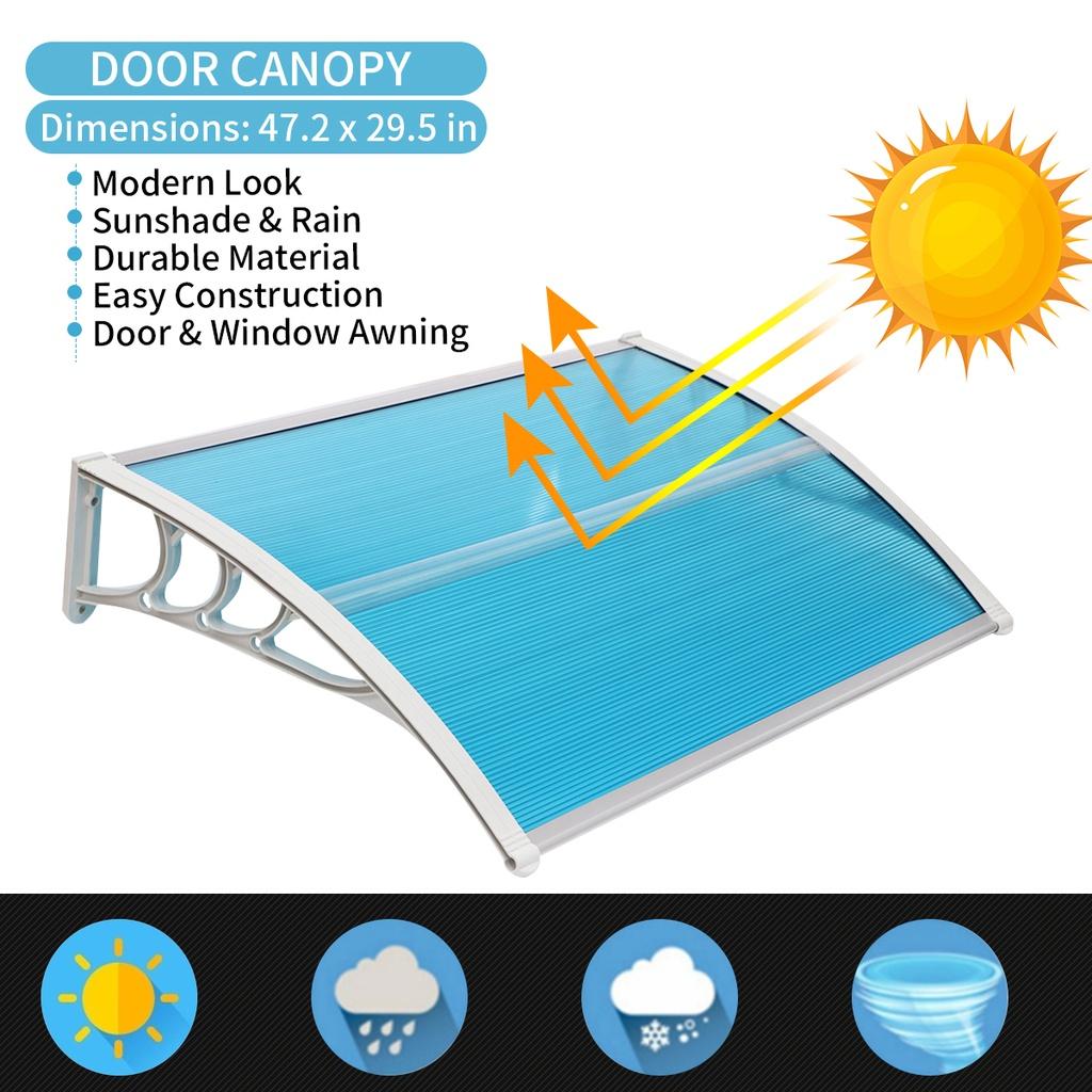 120x75cm Durable Door Canopy Awning Door & Window Awning for Outdoor Entrance Patio Sunshade