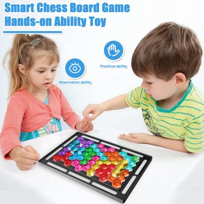 1 Conjunto Jogo de Empilhamento Brinquedo Xadrez Inteligente Hexágono Retangular Tabuleiro de Jogo Crianças Adultos Construção de Equipe Blocos Brinquedo Quebra-cabeça