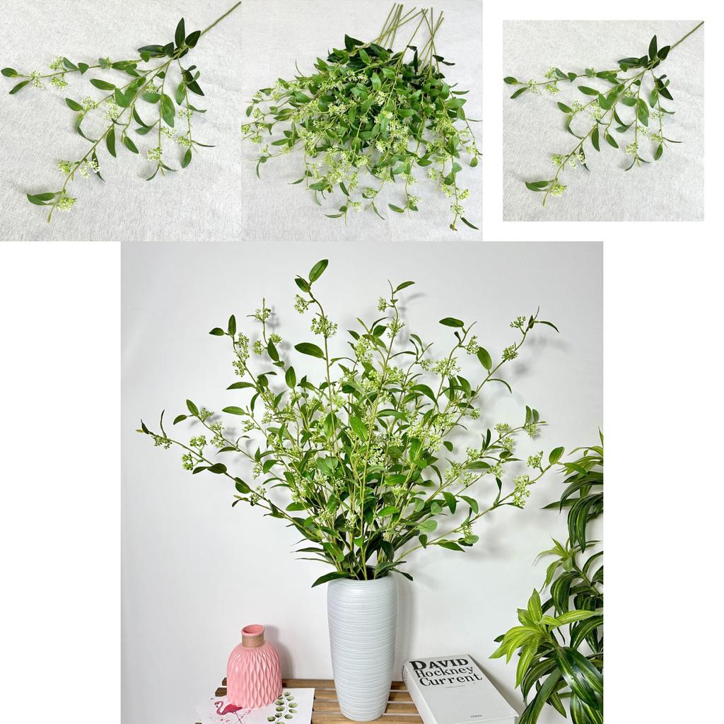 Wintergreen Fake Pearl Decor With Artificial Leaves For Wedding Celebrations And Home Decor