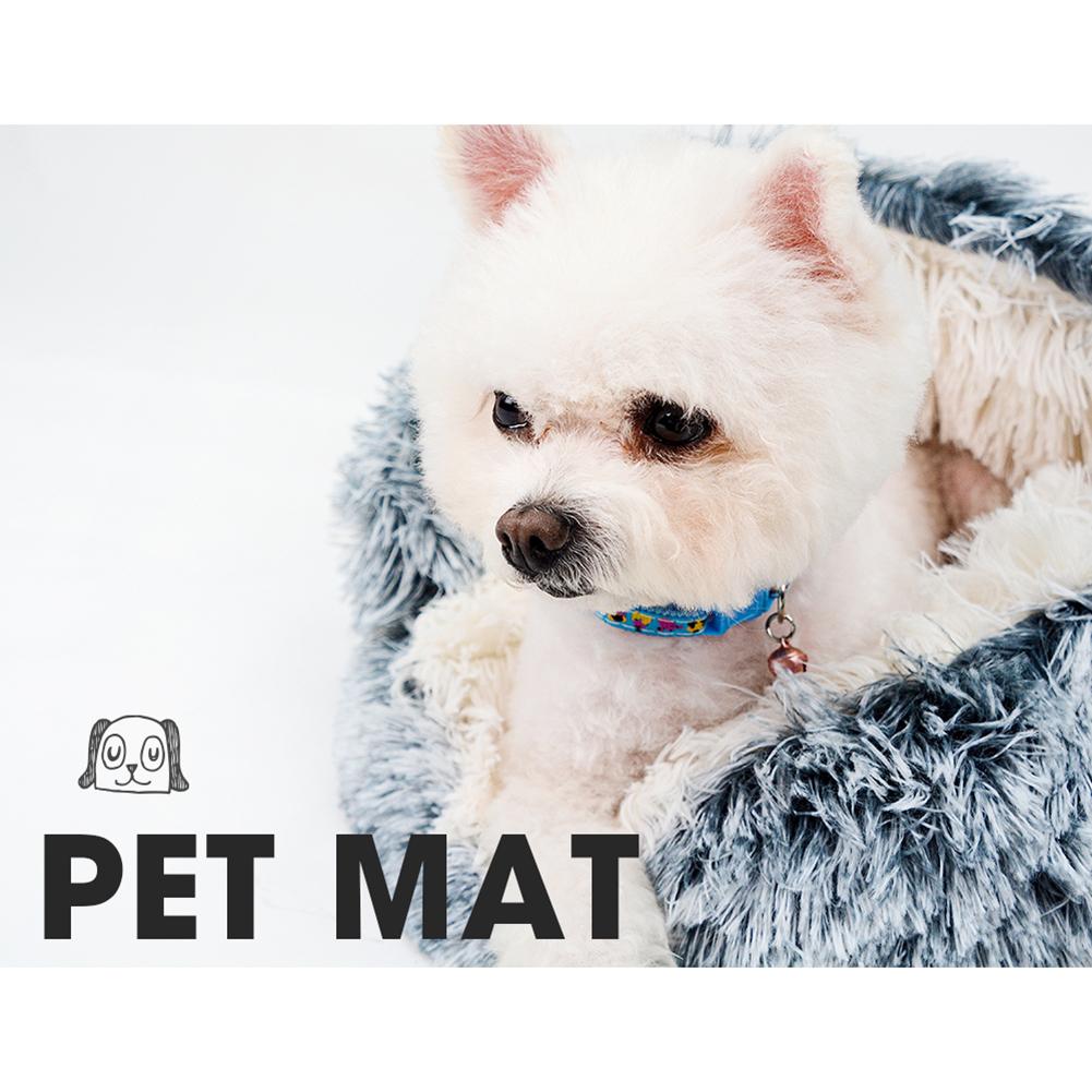 Round Plush Warm Dog Bed Mini Nest House Semi-enclosed Deep Sleep Pet Mat Cushion Blanket Sleeping Bag Puppy Kennel Accessories