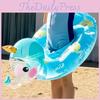 Cartoon Elephant Inflatable Swimming Ring For Children Thickened Pvc Swim Ring With Sponge Bottom