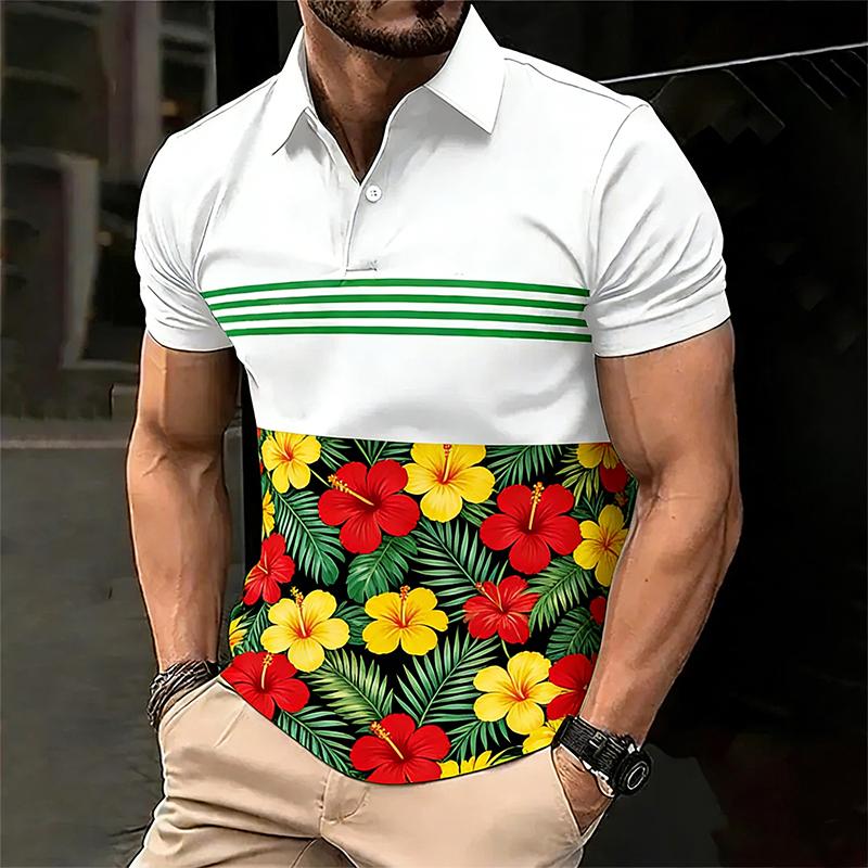 Men s Polyester Short Sleeve Business Casual Polo Shirt S