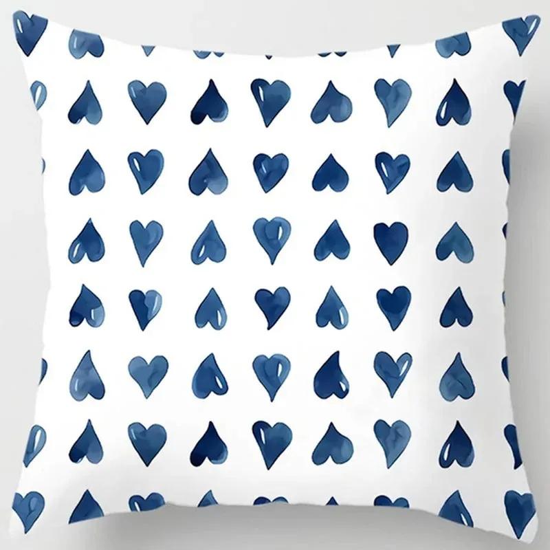 Blue Ink Style Decorative Pillowcase Home Bedding Decorative Cushion Pillowcase