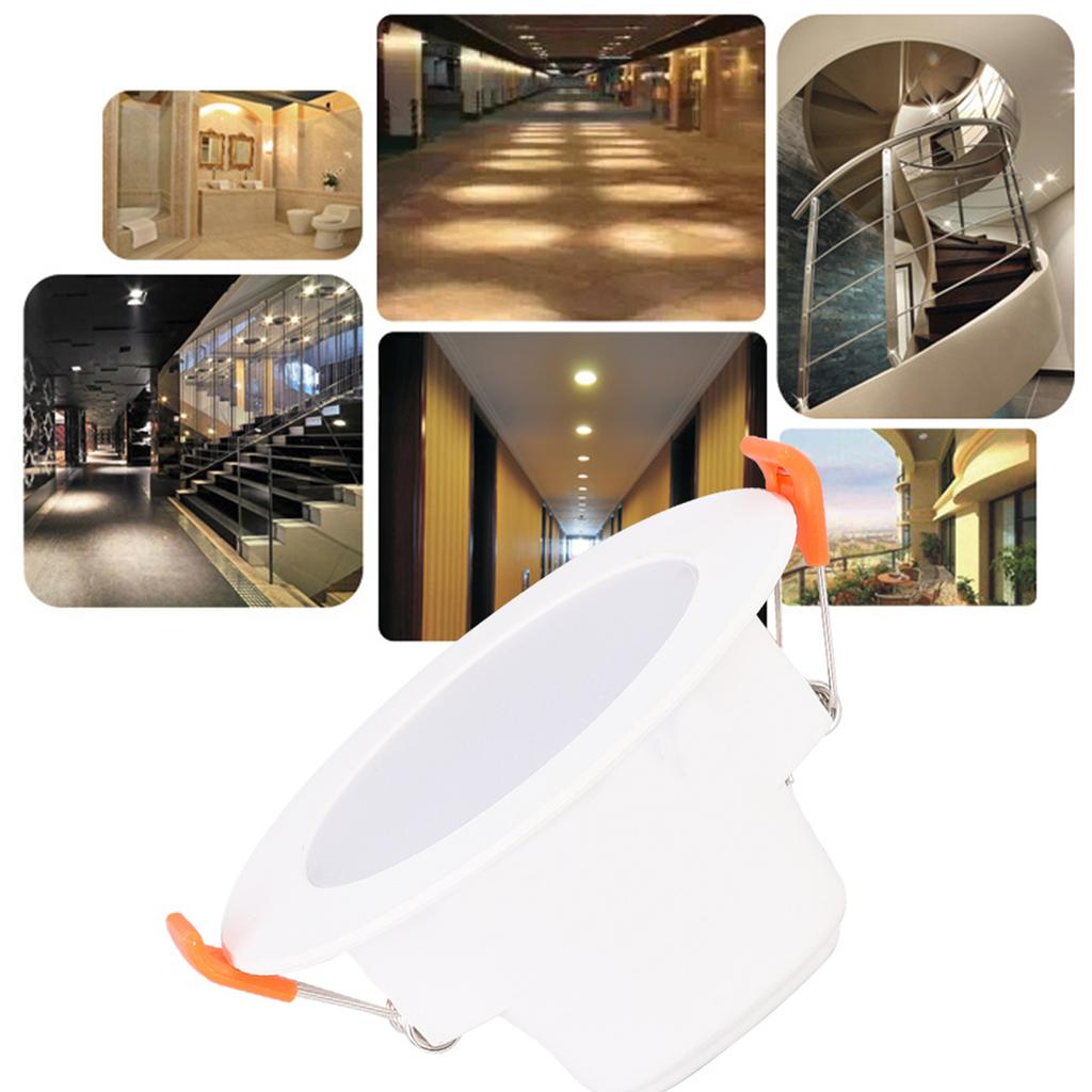 6000K AC90-265V LED Ceiling Light Downlight with Intelligent Radar Sensor for Corridor Balcony