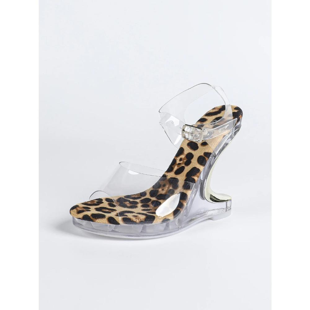 2026 Neue Modische Vielseitige Transparente Ein-Riemen-Sandalen Französische Offene Zehenpartie Kristallabsatz Mode-Sandalen LFD-9930-1
