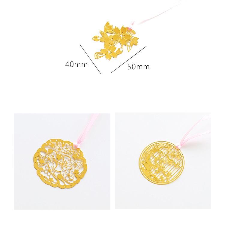 8 pcs Sakura Golded bookmarks Chinese Vintage leaf Metal book marker Stationery office School A6517