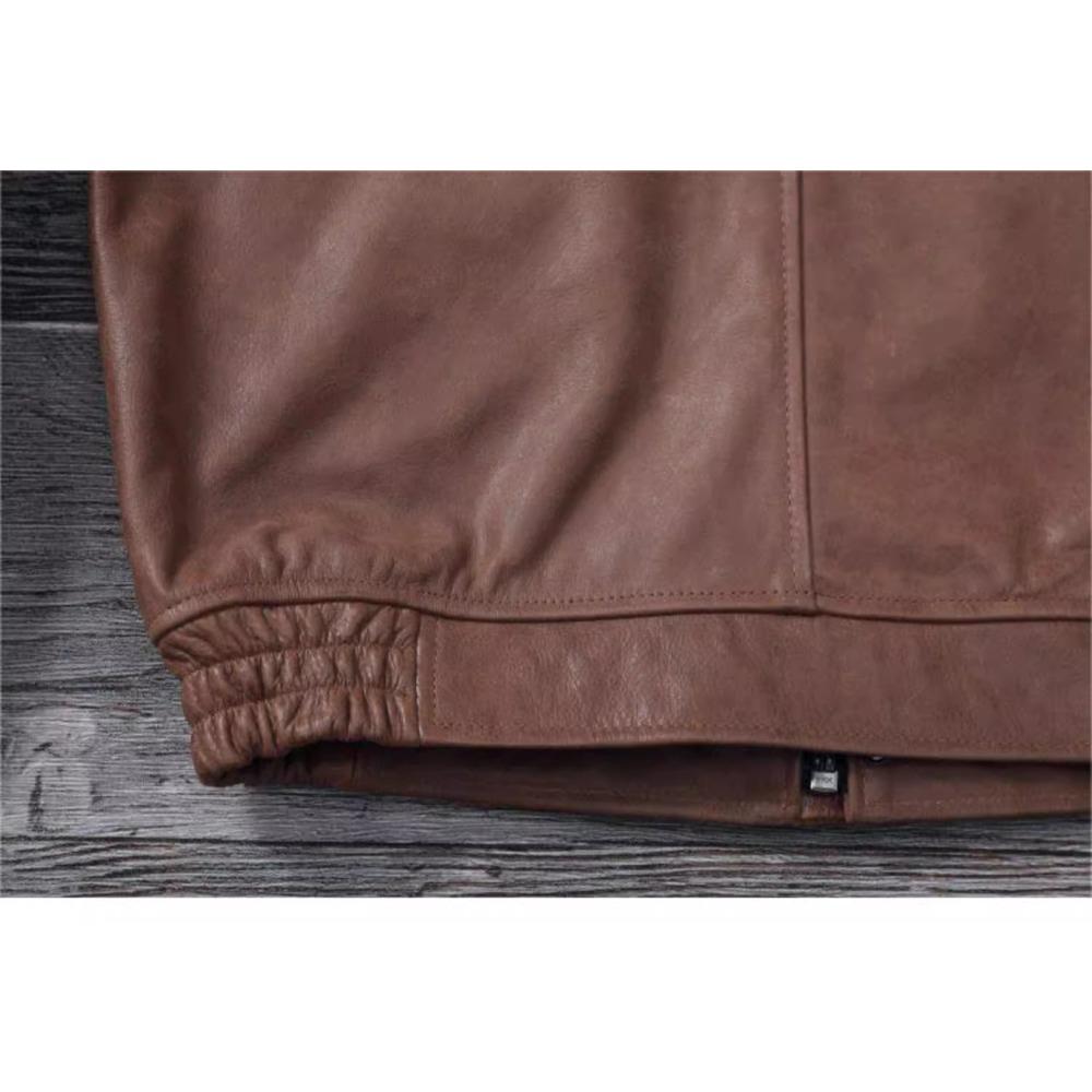 Giacca da caccia in vera pelle di mucca M65 marrone nera cinese taglia uomo cappotto in vera pelle giacche invernali con tasche