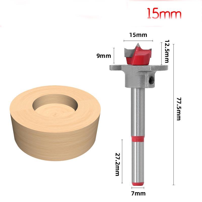 Adjustable Hinge Boring Bit Set 15-35mm - Carbide Tipped Flat Wing Drill for Cabinet Doors with Depth Stop & Guide Bushings