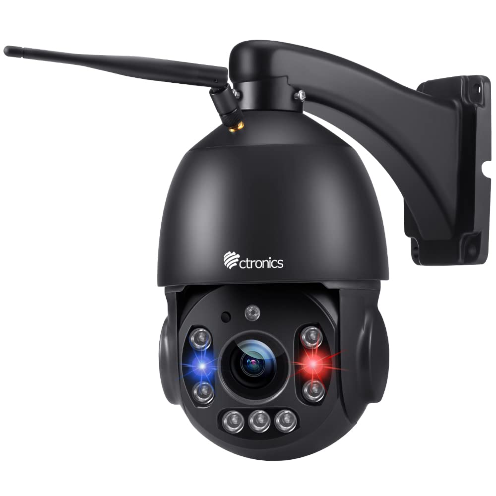 

view up to 150m at Made of Ctronics security 30x optical 5GHz patrol AI continuous PTZ voice remote family MircoSD card IP66 LAN security sticker чорний